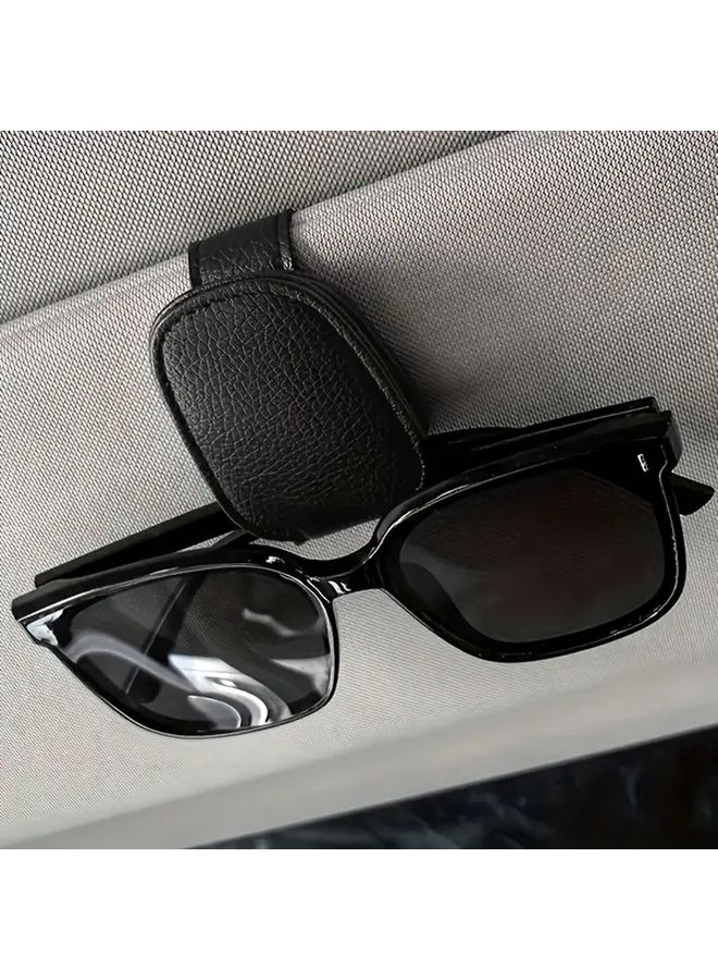 Light Brown Car Visor Glasses Holder Clip 1pc Eyewear Storage Vehicle Accessory - Image 1